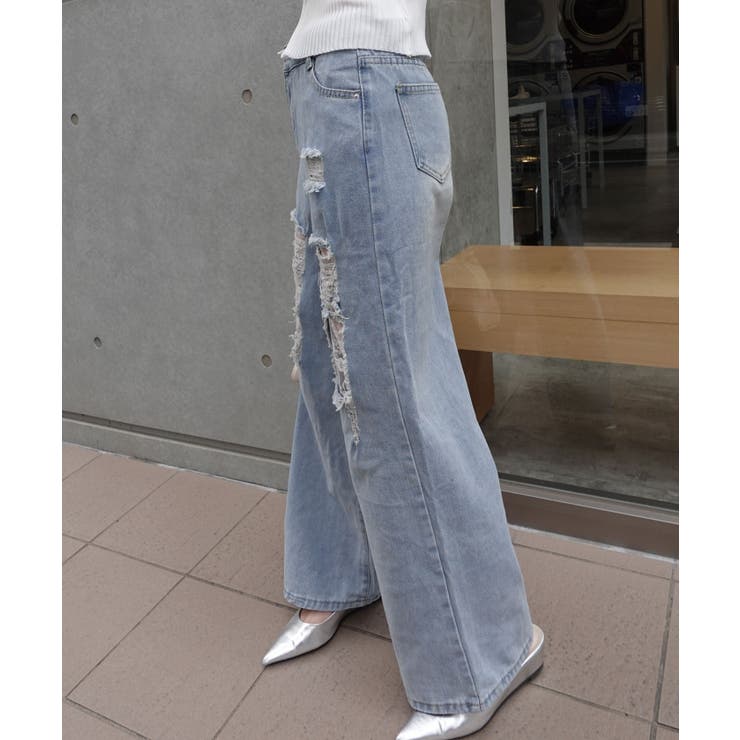 ダメージレースデニムパンツ | CORNERS  | 詳細画像12 
