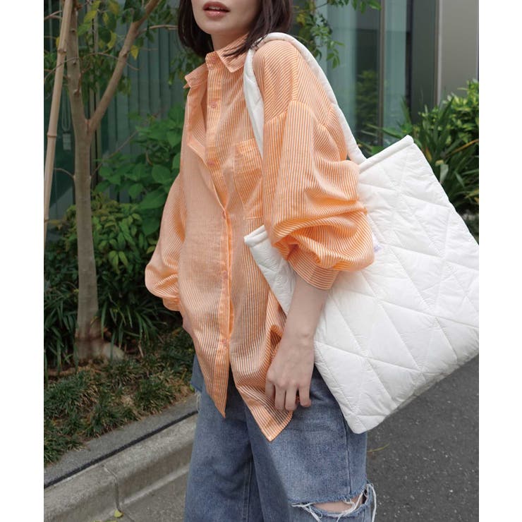 オーバーサイズシアーストライプシャツ | CORNERS  | 詳細画像3 