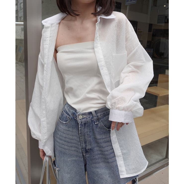 オーバーサイズシアーストライプシャツ | CORNERS  | 詳細画像7 