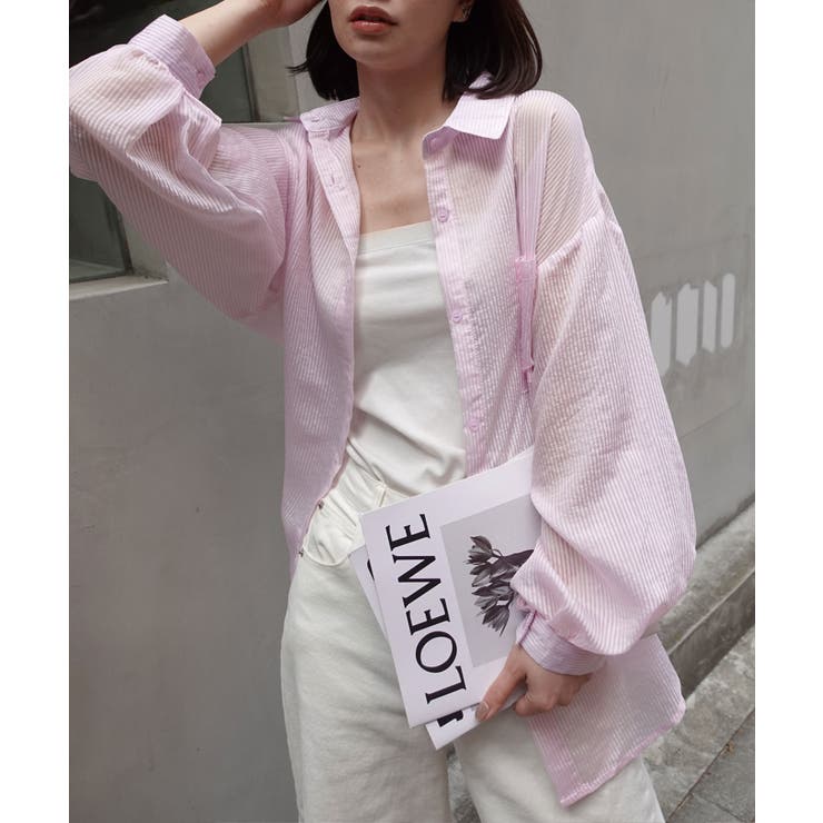 オーバーサイズシアーストライプシャツ | CORNERS  | 詳細画像6 