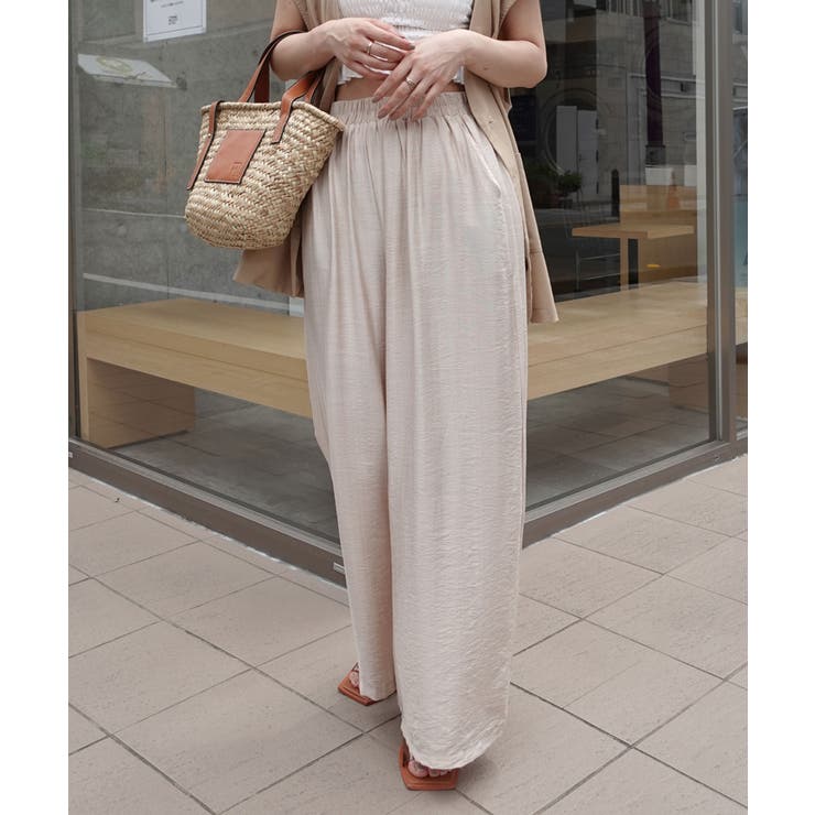 アイボリー | リネンライクイージーパンツ | CORNERS 