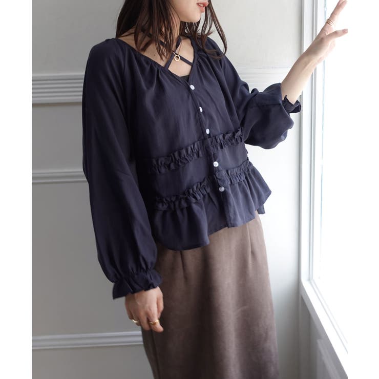 コットンフリルリボンブラウス | CORNERS  | 詳細画像4 