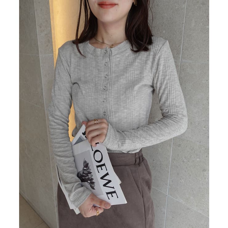 グレー | ヘンリーネックスリムフィットロンT | CORNERS 