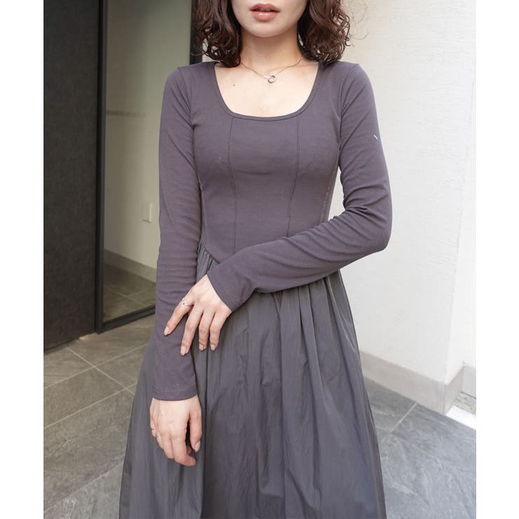 フェザーヤーンニット×フレアーワンピースセット | CORNERS  | 詳細画像12 