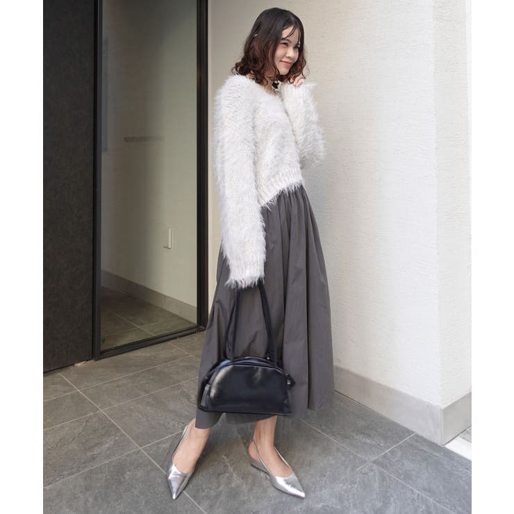 フェザーヤーンニット×フレアーワンピースセット | CORNERS  | 詳細画像6 