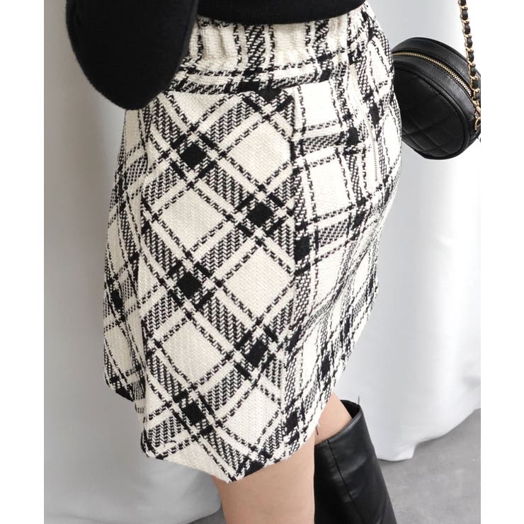 ツイードチェックミニスカート | CORNERS  | 詳細画像3 