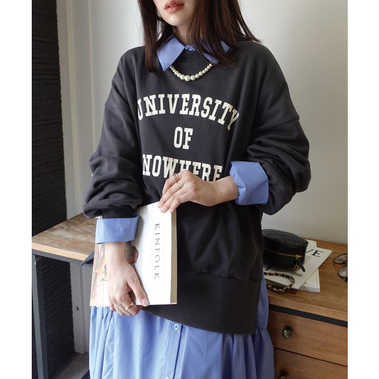 サイドスリットビッグカレッジスウェット | CORNERS  | 詳細画像1 