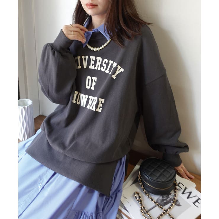 サイドスリットビッグカレッジスウェット | CORNERS  | 詳細画像4 