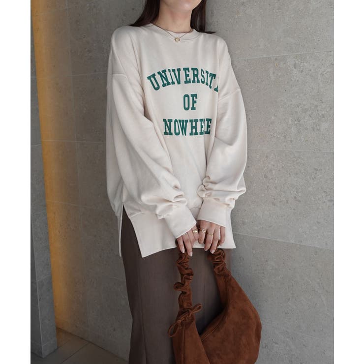 エクリュ | サイドスリットビッグカレッジスウェット | CORNERS 