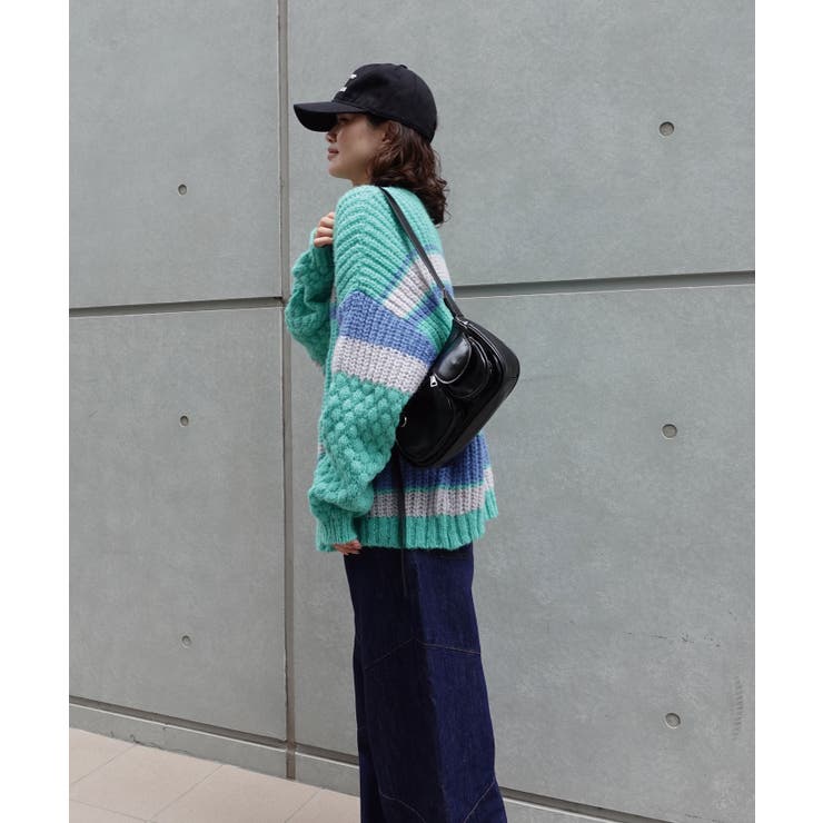 マルチボーダーポコポコ袖ニット | CORNERS  | 詳細画像11 