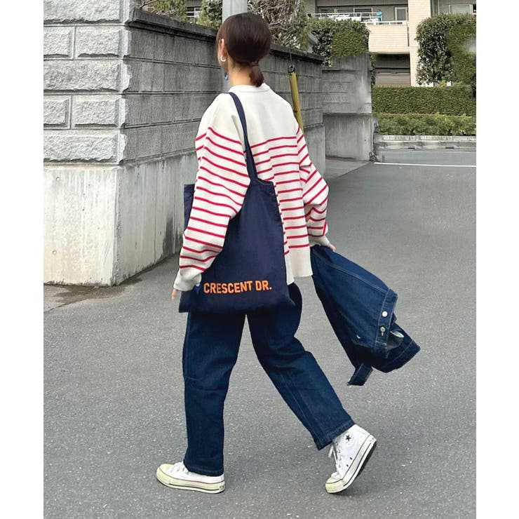 レッド | 【CORNERS by KR】ボーダーヘンリーネックニット | CORNERS 