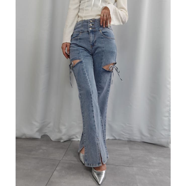 ハイウエストカットアウトリボンデニムパンツ | CORNERS  | 詳細画像12 