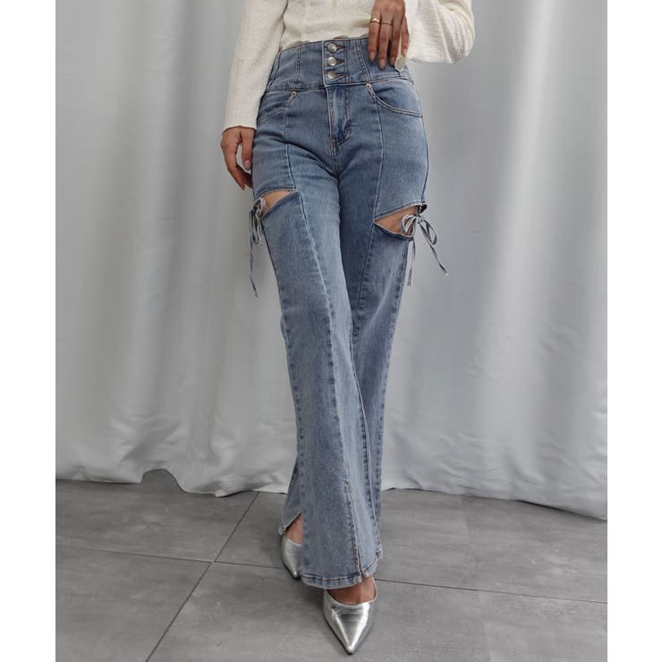 ハイウエストカットアウトリボンデニムパンツ | CORNERS  | 詳細画像11 