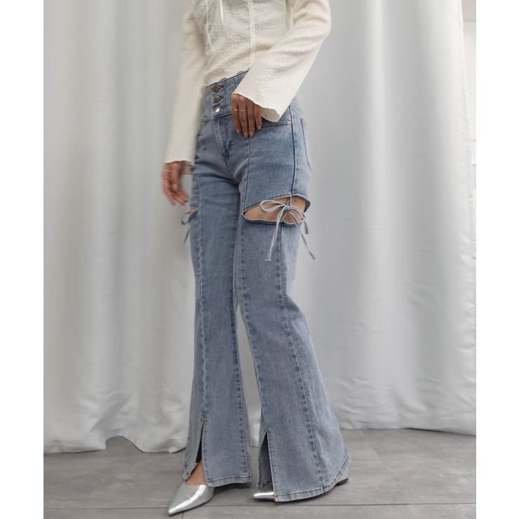 ハイウエストカットアウトリボンデニムパンツ | CORNERS  | 詳細画像8 