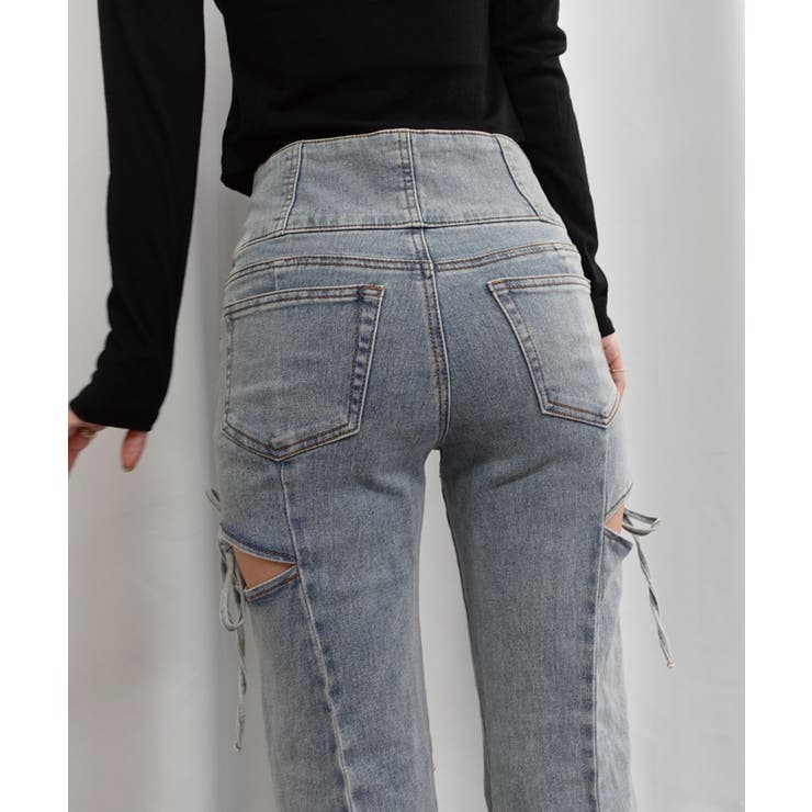 ハイウエストカットアウトリボンデニムパンツ | CORNERS  | 詳細画像19 