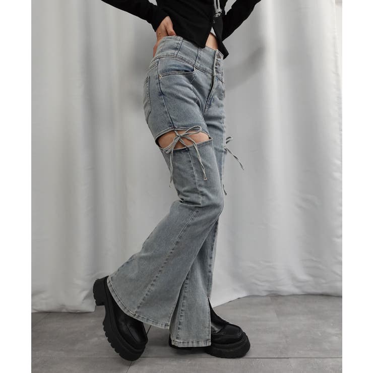 ハイウエストカットアウトリボンデニムパンツ | CORNERS  | 詳細画像18 