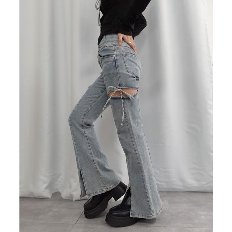 ハイウエストカットアウトリボンデニムパンツ | CORNERS  | 詳細画像15 