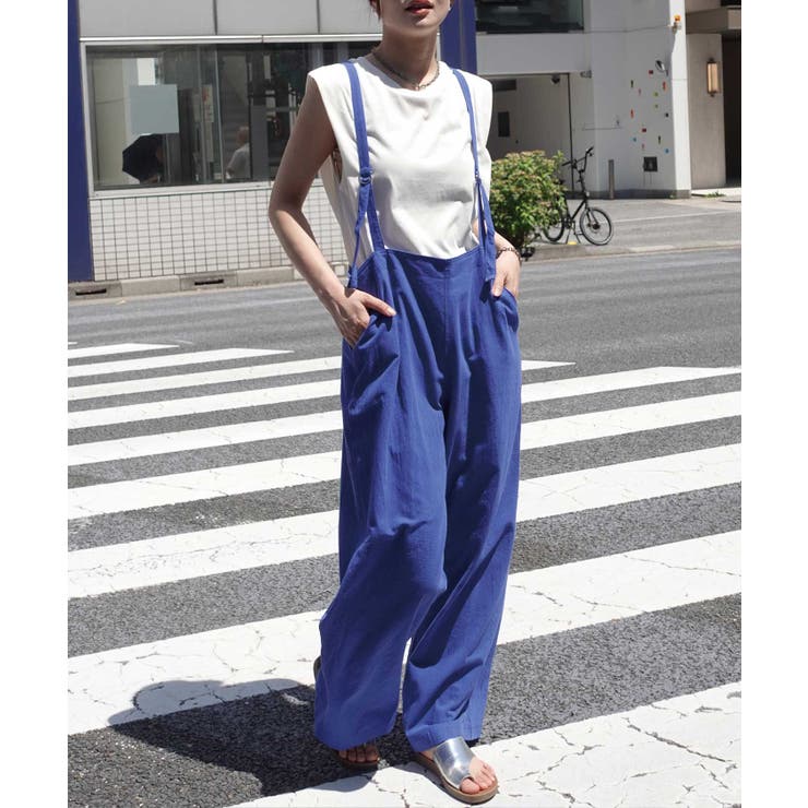 アソートサスペンダー付きストレートパンツ サロペット オーバーオール