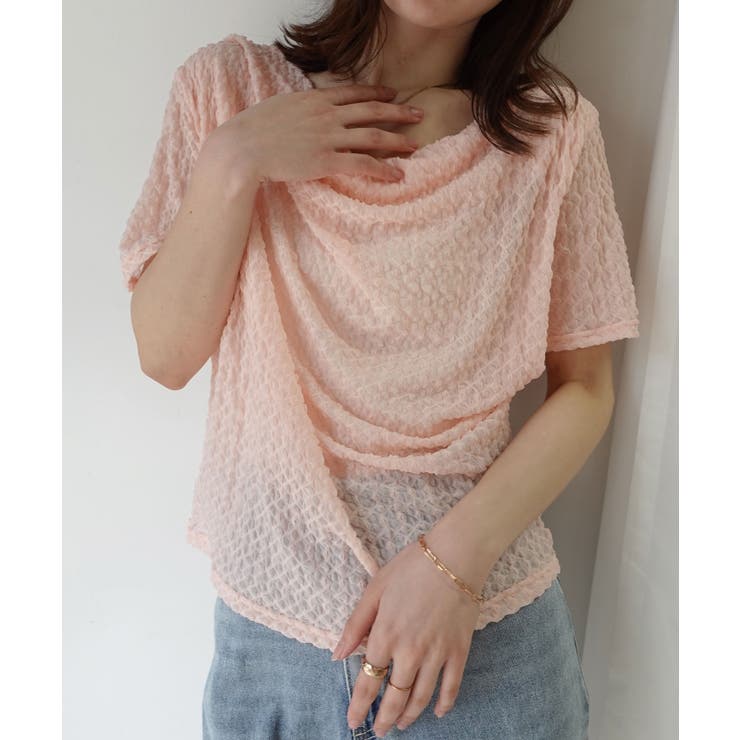 エンボス加工ドレープ半袖Tシャツ | CORNERS  | 詳細画像7 
