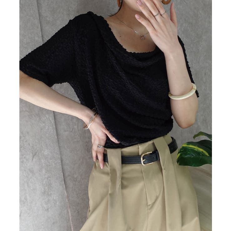エンボス加工ドレープ半袖Tシャツ | CORNERS  | 詳細画像19 