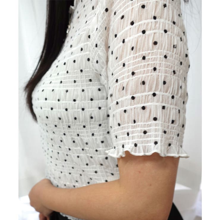 レースドット柄シャーリングTシャツ | CORNERS  | 詳細画像5 