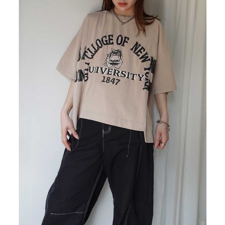 ピグメント加工ブルドッグ切り替えTシャツ | CORNERS  | 詳細画像2 