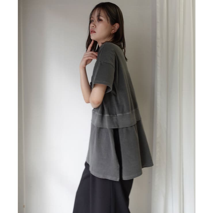 レイヤード風ピグメント加工ロゴTシャツ | CORNERS  | 詳細画像14 