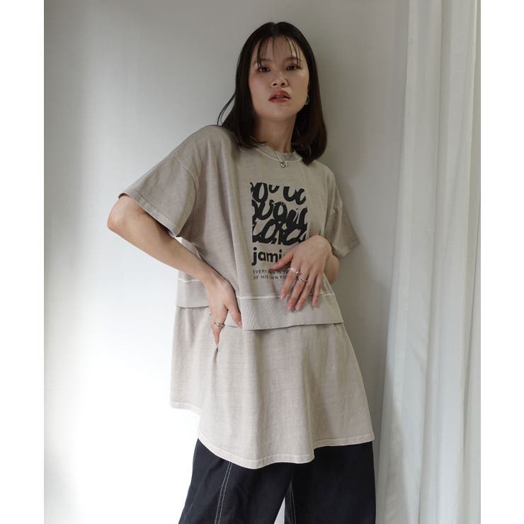 レイヤード風ピグメント加工ロゴTシャツ | CORNERS  | 詳細画像11 