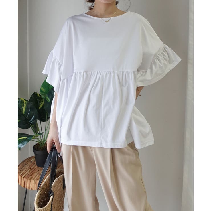 ワイドフリルペプラムTシャツ【接触冷感】 | CORNERS  | 詳細画像1 