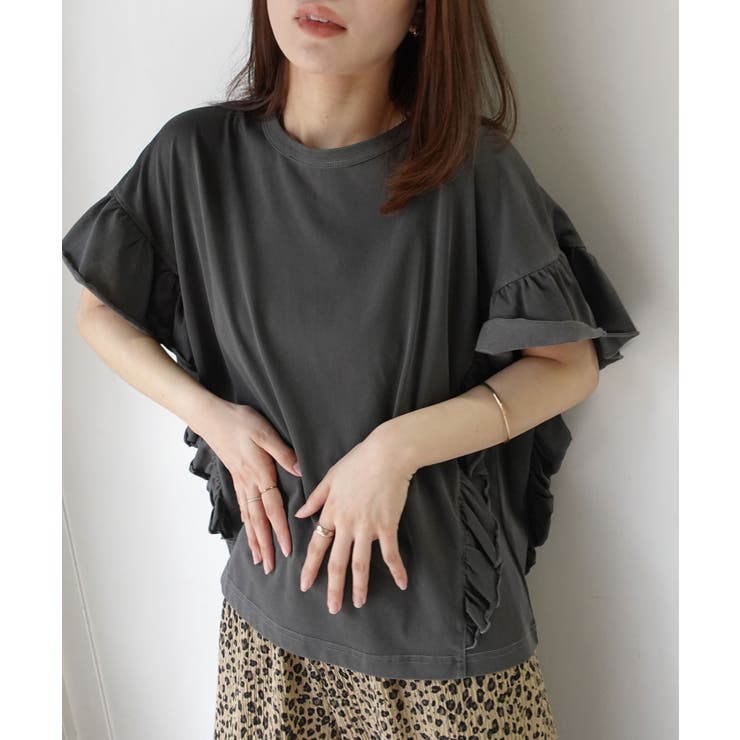 ドライタッチピグメント加工ラッフルスリーブTシャツ | CORNERS  | 詳細画像16 