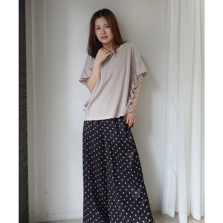 ドライタッチピグメント加工ラッフルスリーブTシャツ | CORNERS  | 詳細画像4 