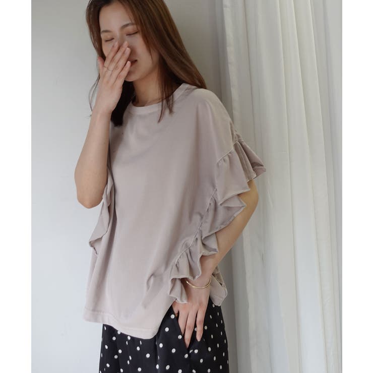 ドライタッチピグメント加工ラッフルスリーブTシャツ | CORNERS  | 詳細画像6 