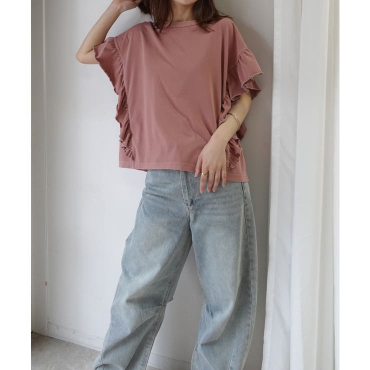 ドライタッチピグメント加工ラッフルスリーブTシャツ | CORNERS  | 詳細画像7 