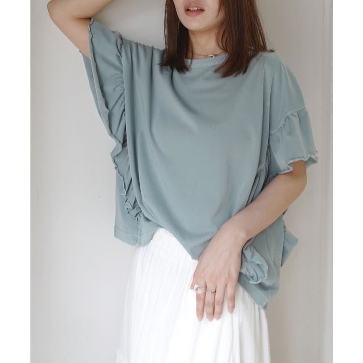 ドライタッチピグメント加工ラッフルスリーブTシャツ | CORNERS  | 詳細画像3 