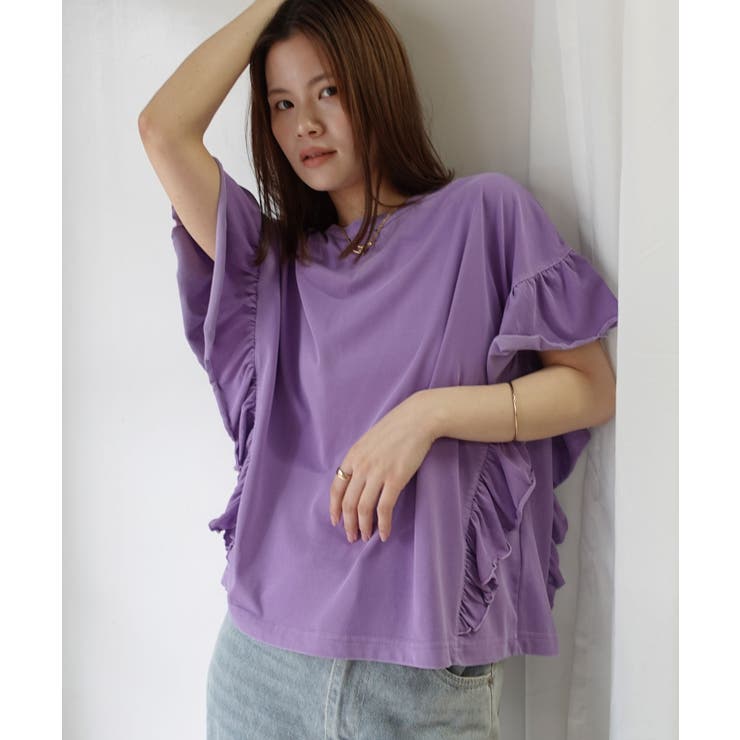 ドライタッチピグメント加工ラッフルスリーブTシャツ | CORNERS  | 詳細画像9 