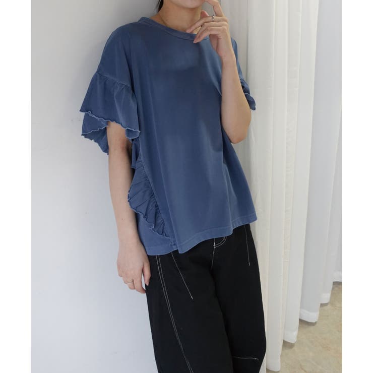 ドライタッチピグメント加工ラッフルスリーブTシャツ | CORNERS  | 詳細画像11 