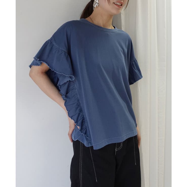 ドライタッチピグメント加工ラッフルスリーブTシャツ | CORNERS  | 詳細画像21 
