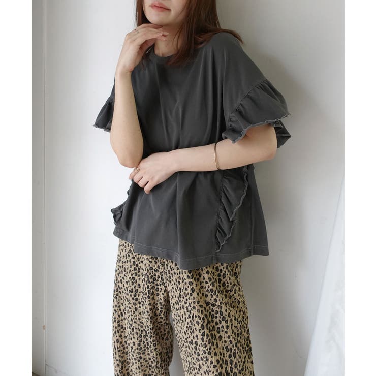 ドライタッチピグメント加工ラッフルスリーブTシャツ | CORNERS  | 詳細画像8 