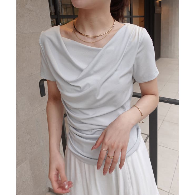 ブルー | ドレープ半袖Tシャツ | CORNERS 