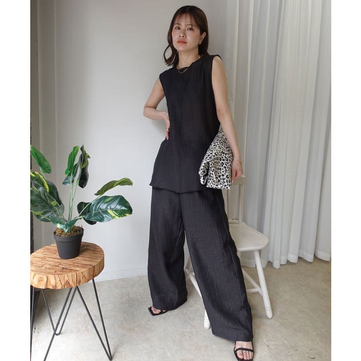 接触冷感シアーリネンタッチパンツ【セットアップ可能】 | CORNERS  | 詳細画像2 