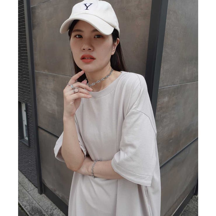 グレージュ | USAコットンビッグシルエットTシャツワンピース | CORNERS 