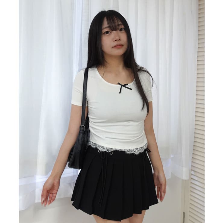 裾レースコンパクトTシャツ | CORNERS  | 詳細画像3 