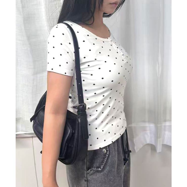 ドット柄ヘンリーネックTシャツ | CORNERS  | 詳細画像2 
