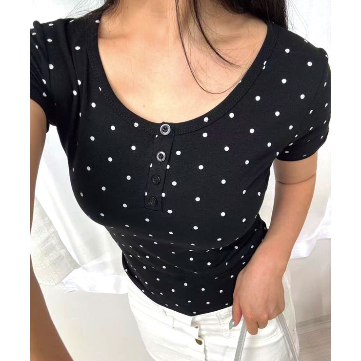 ドット柄ヘンリーネックTシャツ | CORNERS  | 詳細画像6 