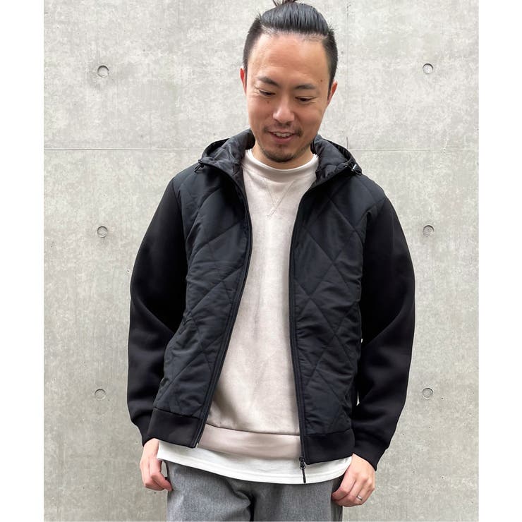 ブラック | sorona(R) コンビ中綿ジップパーカー | ikka 