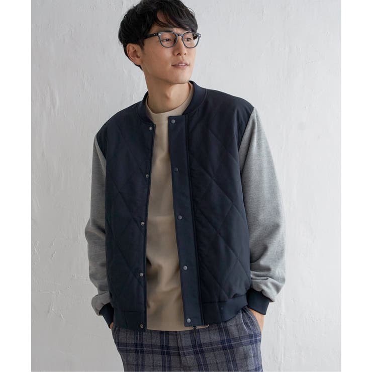 ネイビー | sorona(R)コンビ中綿ブルゾン | ikka 