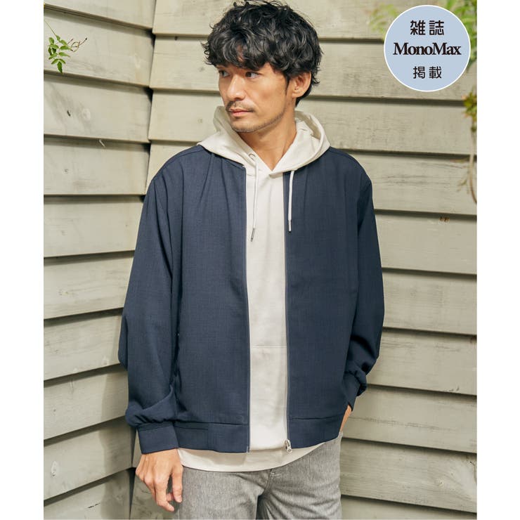 イージーケアリネンライクブルゾン | ikka  | 詳細画像1 