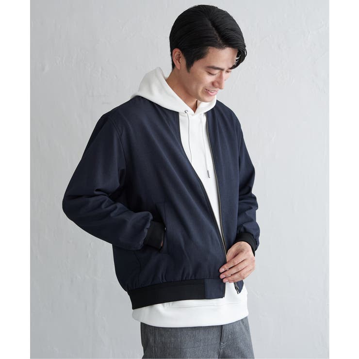 撥水メランジリブブルゾン | ikka  | 詳細画像9 
