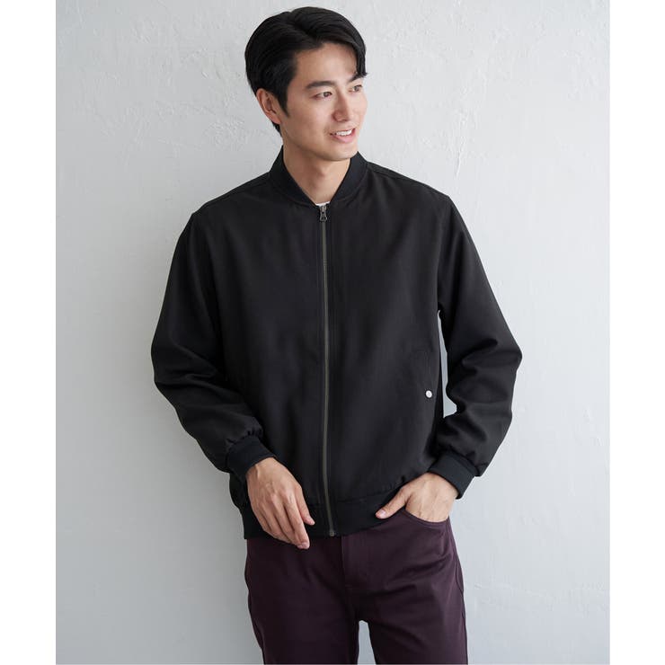 撥水メランジリブブルゾン | ikka  | 詳細画像14 