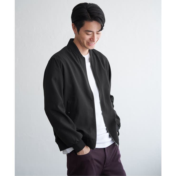 撥水メランジリブブルゾン | ikka  | 詳細画像2 